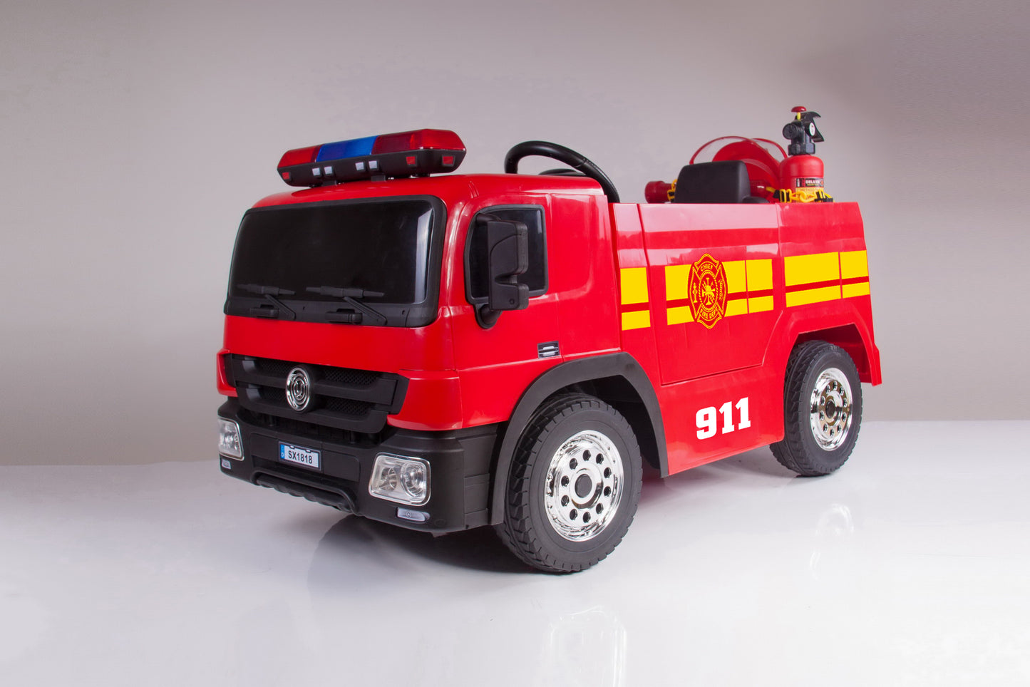 Feuerwehrauto Kinderelektroauto Kinderfahrzeug 2x35W 12V 10Ah Gratis Spielzeug