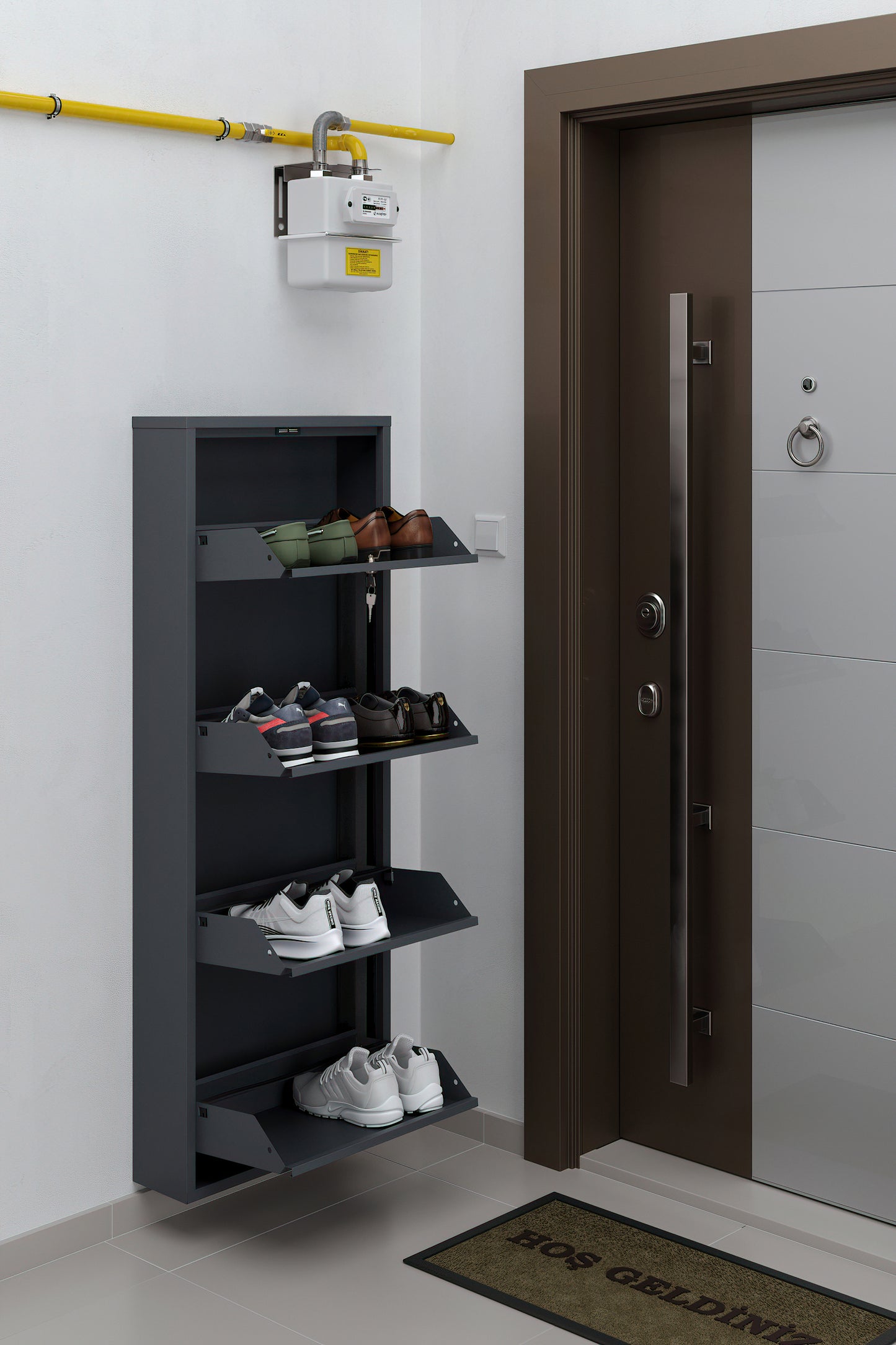 Dublin 4-türig Schuhschrank Abschießbar (Kopie)